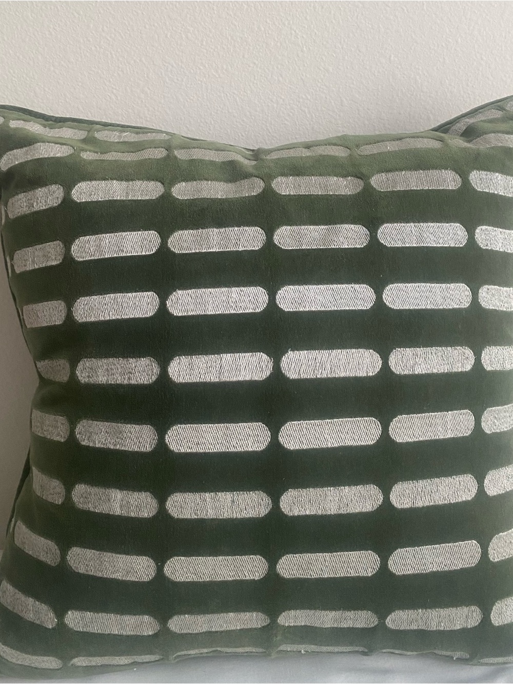 SURYA Connecticut Pillow
Medium Green Decorative White Accent  Pattern 20”x20”